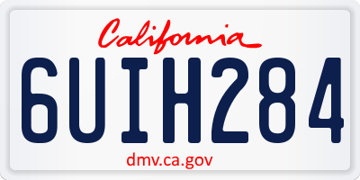 CA license plate 6UIH284