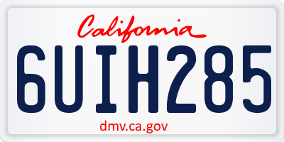 CA license plate 6UIH285