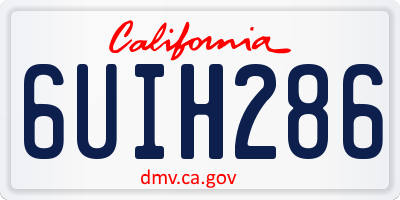 CA license plate 6UIH286