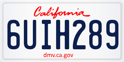 CA license plate 6UIH289