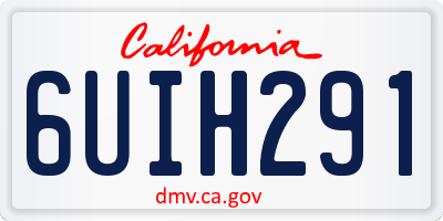 CA license plate 6UIH291