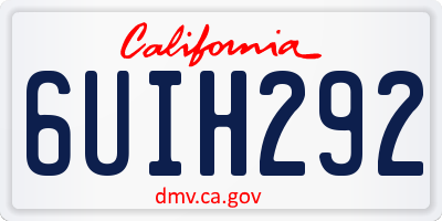 CA license plate 6UIH292
