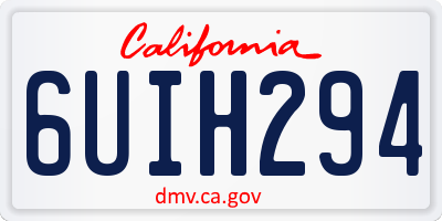 CA license plate 6UIH294