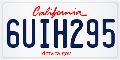 CA license plate 6UIH295