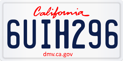 CA license plate 6UIH296