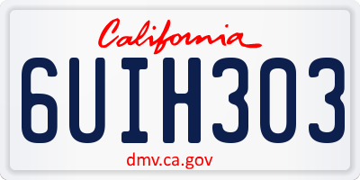 CA license plate 6UIH303