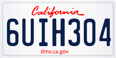 CA license plate 6UIH304
