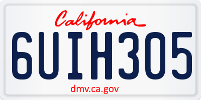 CA license plate 6UIH305