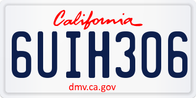 CA license plate 6UIH306