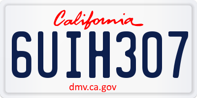 CA license plate 6UIH307
