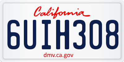 CA license plate 6UIH308