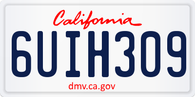 CA license plate 6UIH309