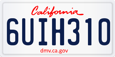 CA license plate 6UIH310