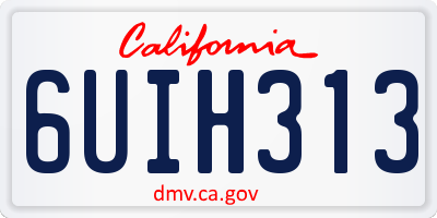 CA license plate 6UIH313