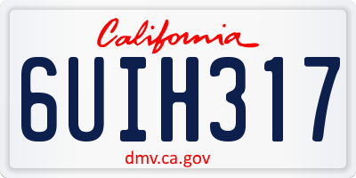 CA license plate 6UIH317