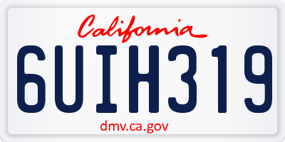 CA license plate 6UIH319