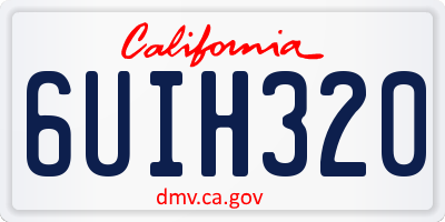 CA license plate 6UIH320