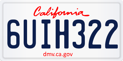 CA license plate 6UIH322