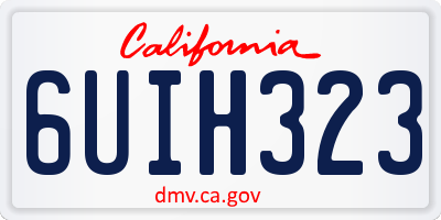 CA license plate 6UIH323