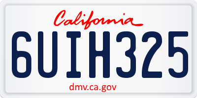 CA license plate 6UIH325