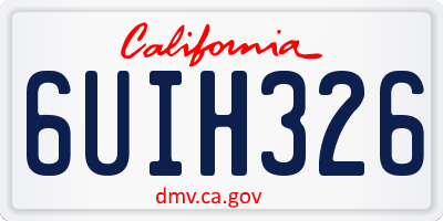 CA license plate 6UIH326