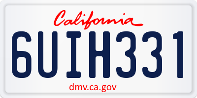 CA license plate 6UIH331