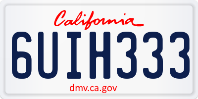 CA license plate 6UIH333