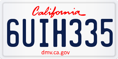 CA license plate 6UIH335