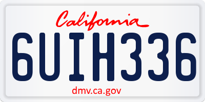CA license plate 6UIH336