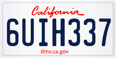 CA license plate 6UIH337