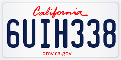CA license plate 6UIH338