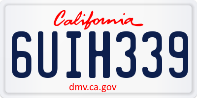 CA license plate 6UIH339