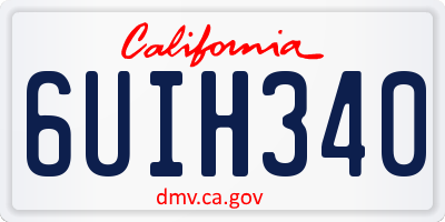 CA license plate 6UIH340
