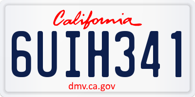 CA license plate 6UIH341