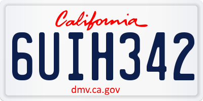 CA license plate 6UIH342