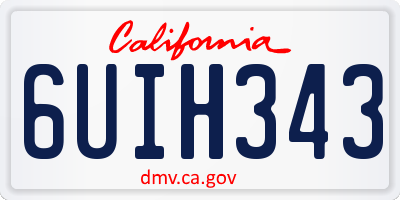 CA license plate 6UIH343