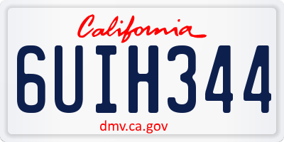 CA license plate 6UIH344