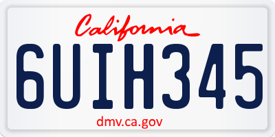CA license plate 6UIH345