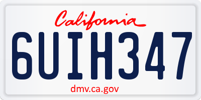 CA license plate 6UIH347