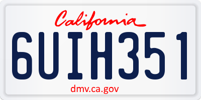 CA license plate 6UIH351