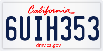 CA license plate 6UIH353