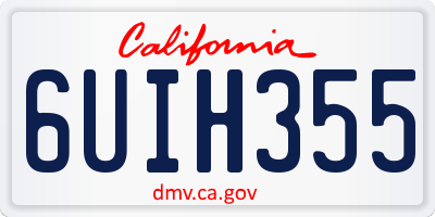 CA license plate 6UIH355