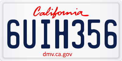 CA license plate 6UIH356