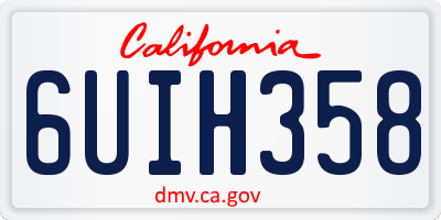 CA license plate 6UIH358