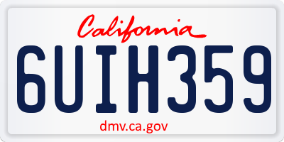 CA license plate 6UIH359