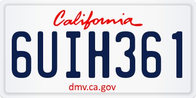 CA license plate 6UIH361