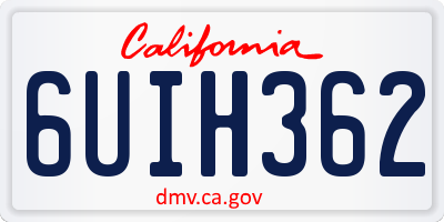 CA license plate 6UIH362