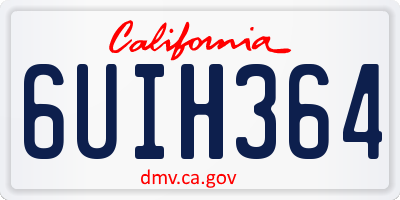CA license plate 6UIH364