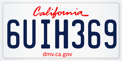 CA license plate 6UIH369