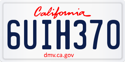 CA license plate 6UIH370